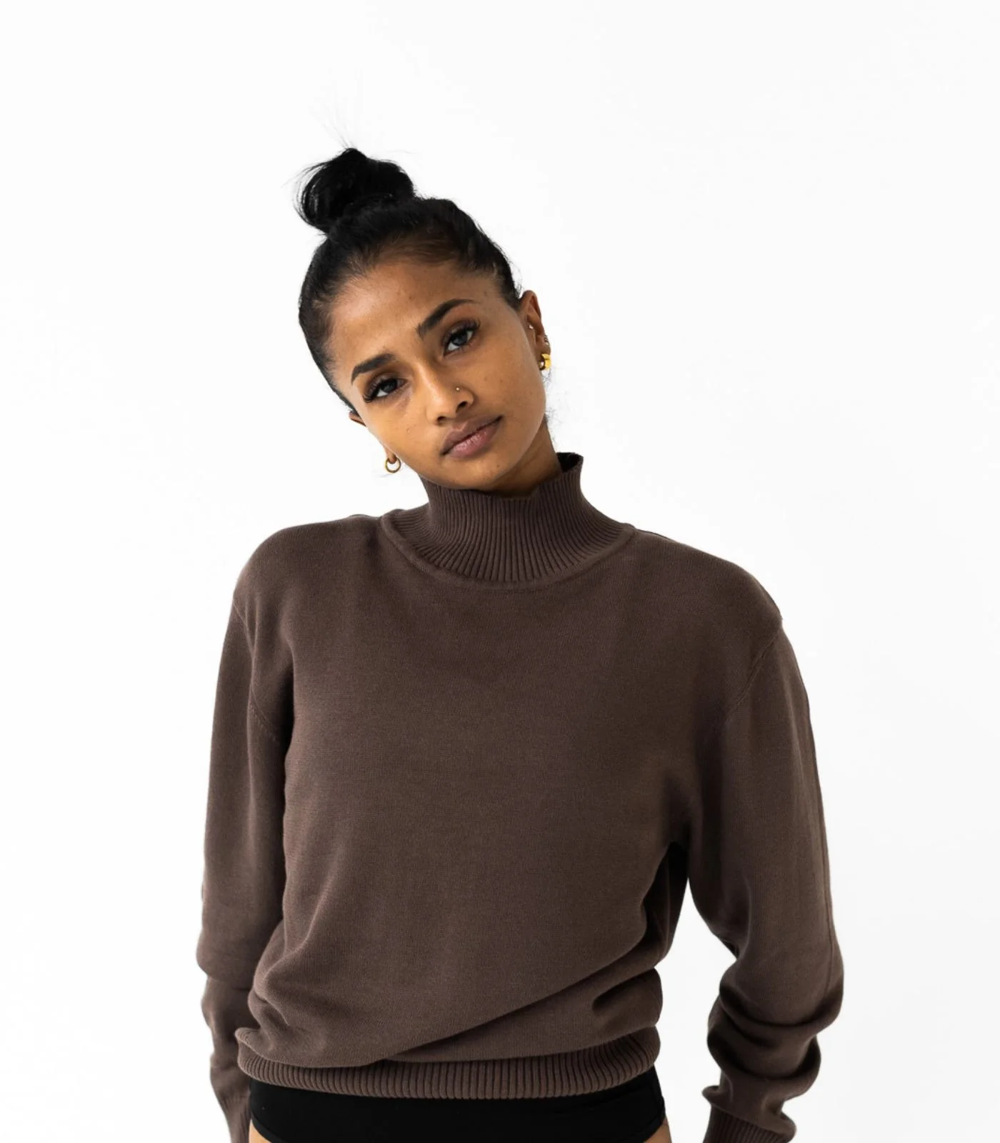 Organic Cotton Fine Knit High Neck Jumper - Image 13