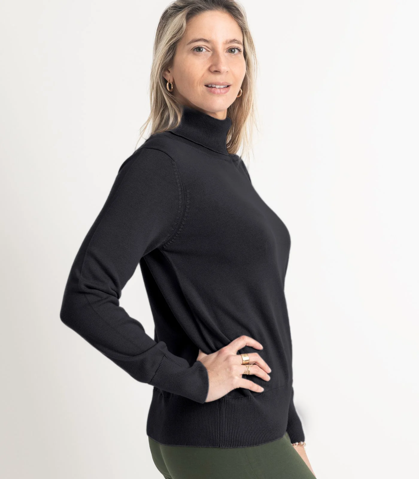Organic Cotton Fine Knit Turtleneck Jumper - Image 16