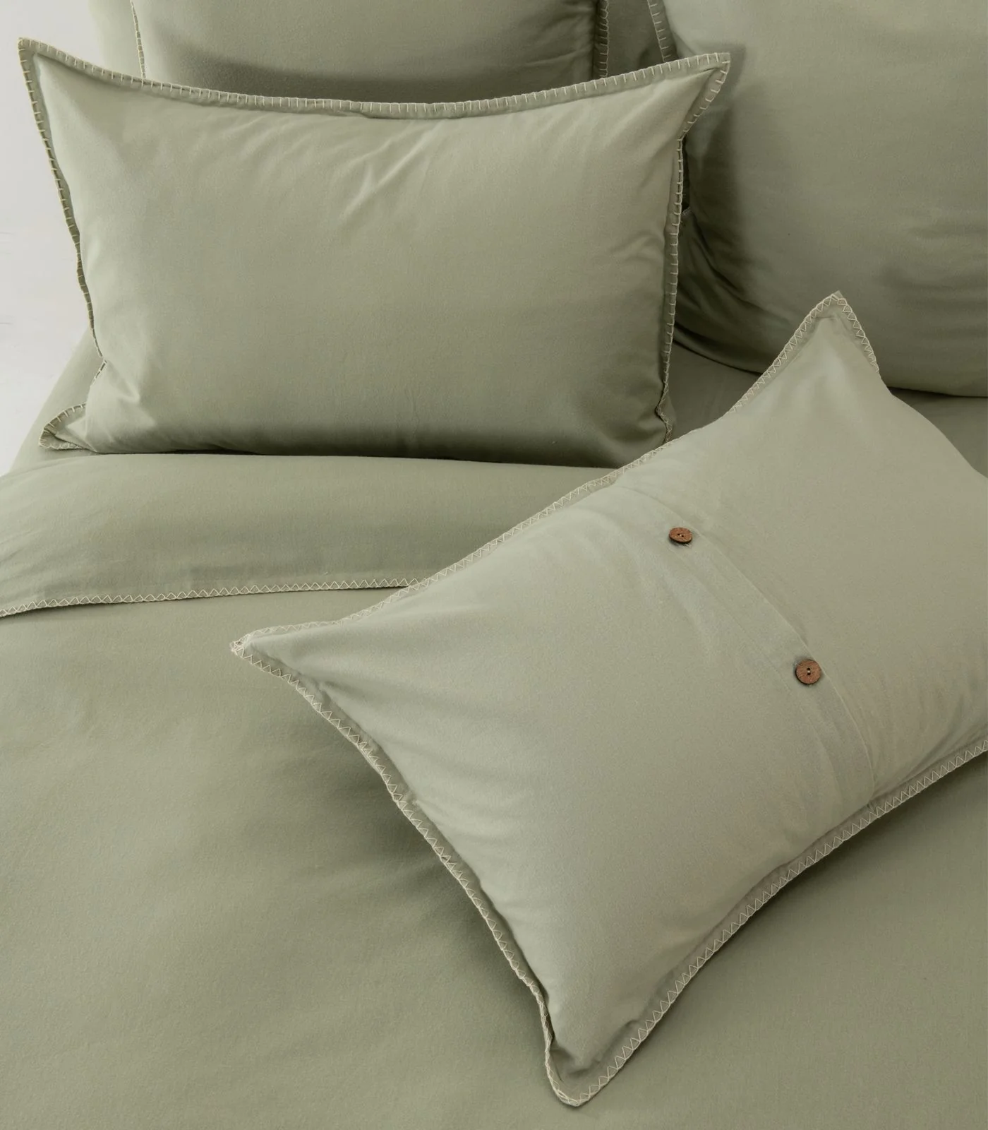 Organic Cotton Flannelette Plain Quilt Cover Set - Whipstitch - Image 11