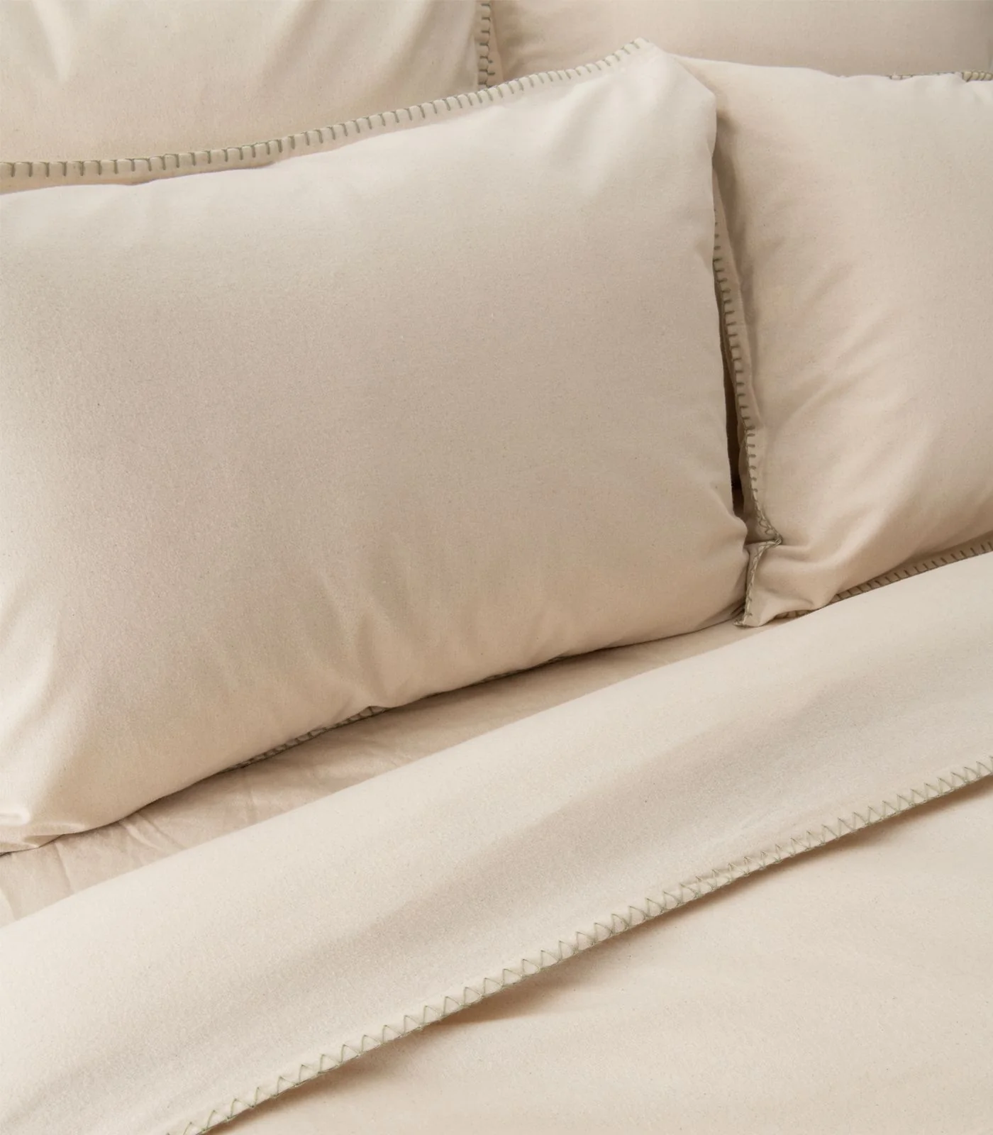 Organic Cotton Flannelette Plain Quilt Cover Set - Whipstitch - Image 3
