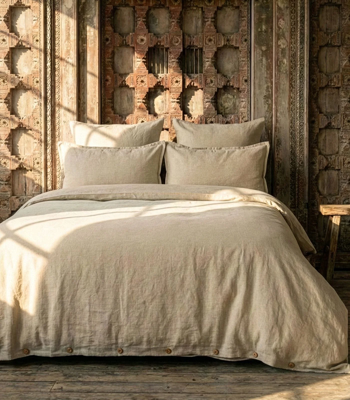Organic Linen Plain Quilt Cover Set - Image 21