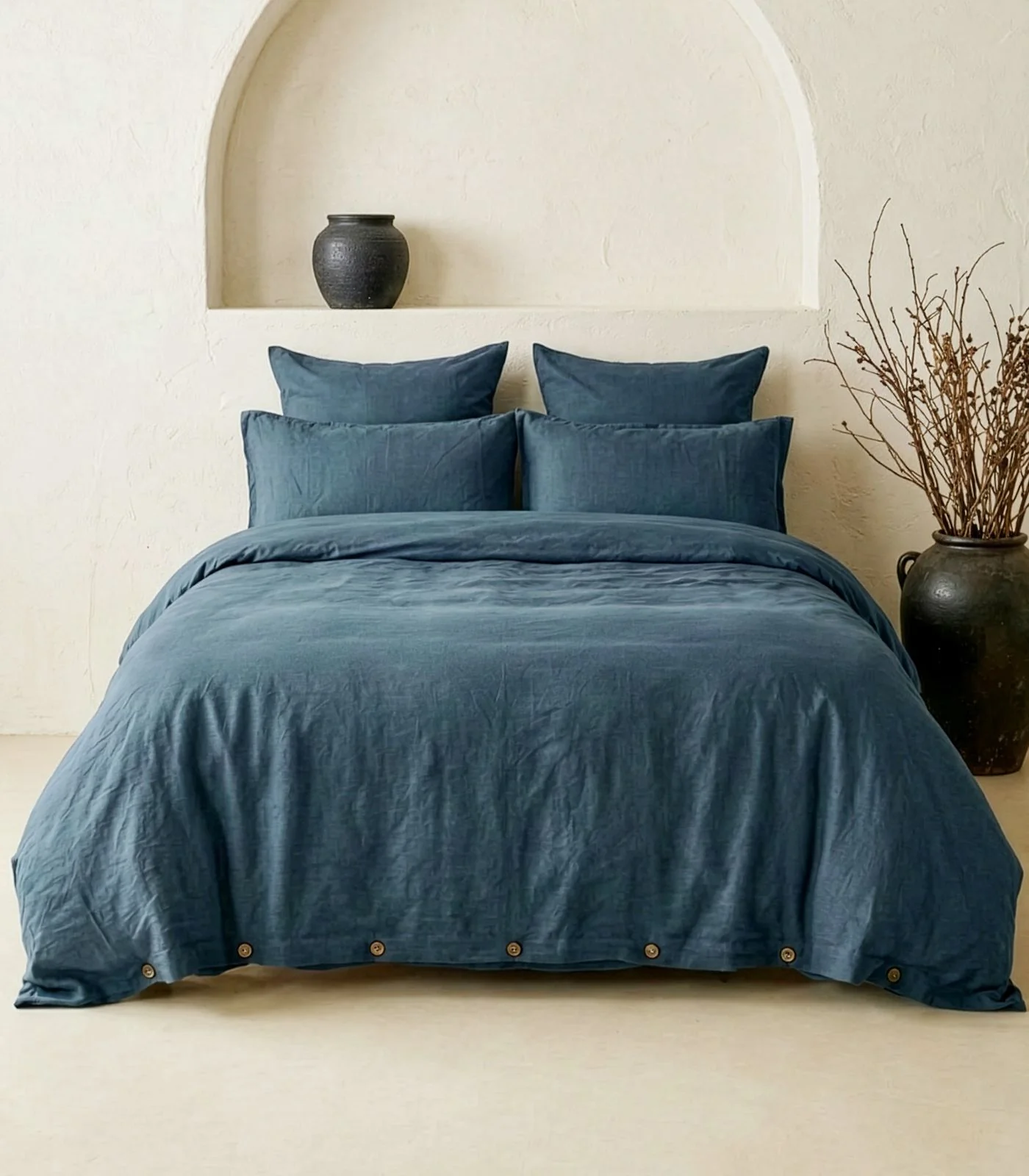 Organic Linen Plain Quilt Cover Set - Image 45