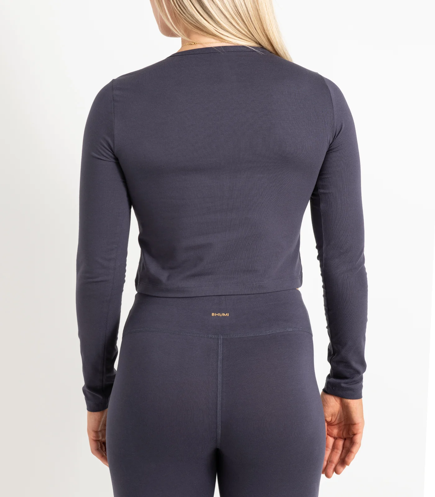 Organic Cotton Long Sleeve Fitted Crop Top - Image 4