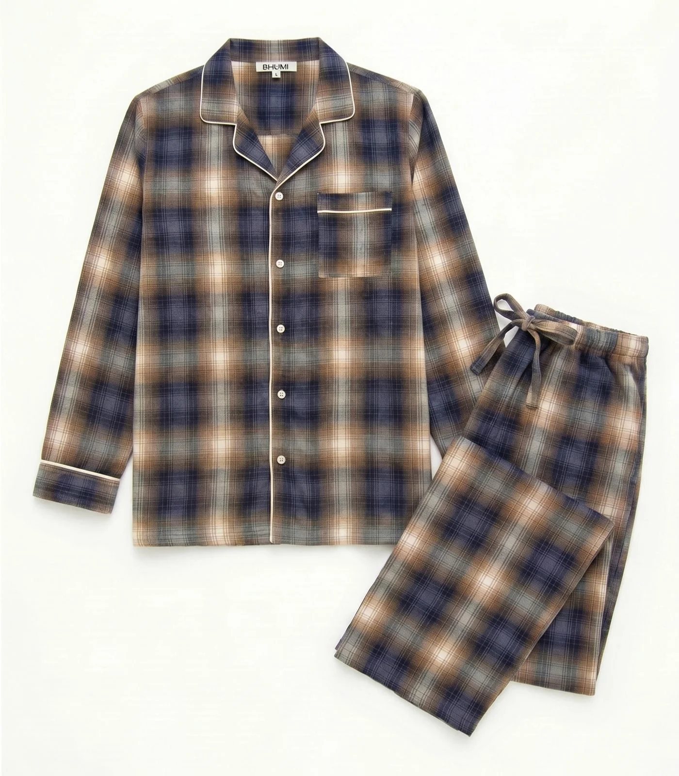 Men's Organic Cotton Flannelette Long PJ Set - Image 14