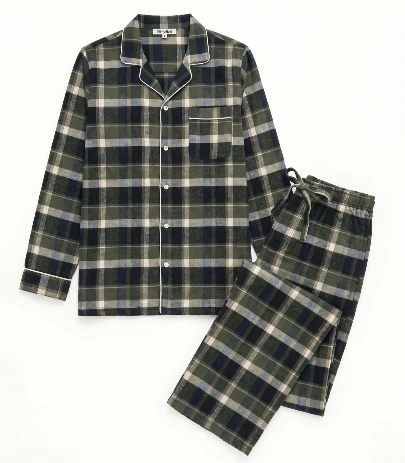 Men's Organic Cotton Flannelette Long PJ Set - Image 7