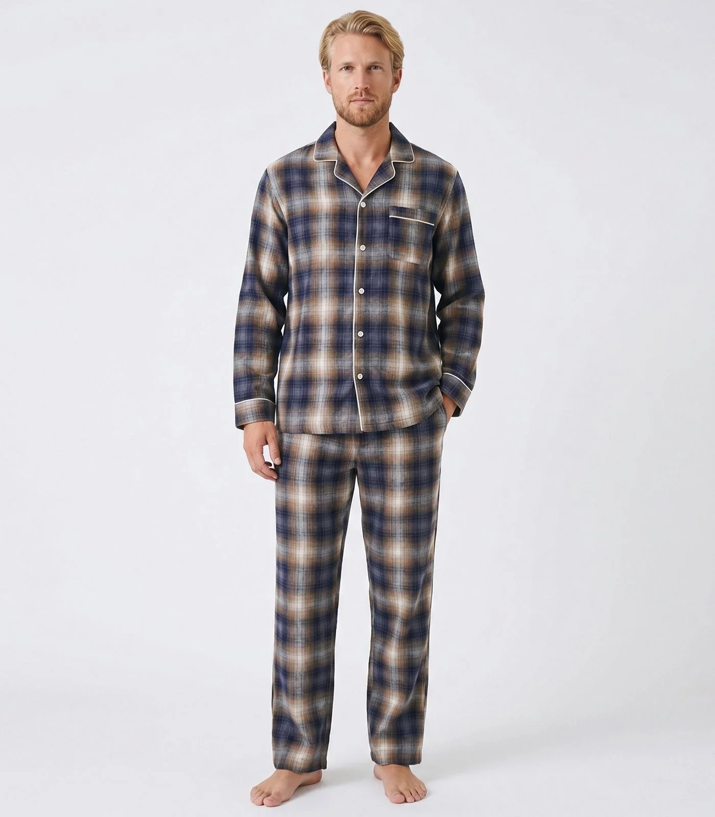 Men's Organic Cotton Flannelette Long PJ Set - Image 8