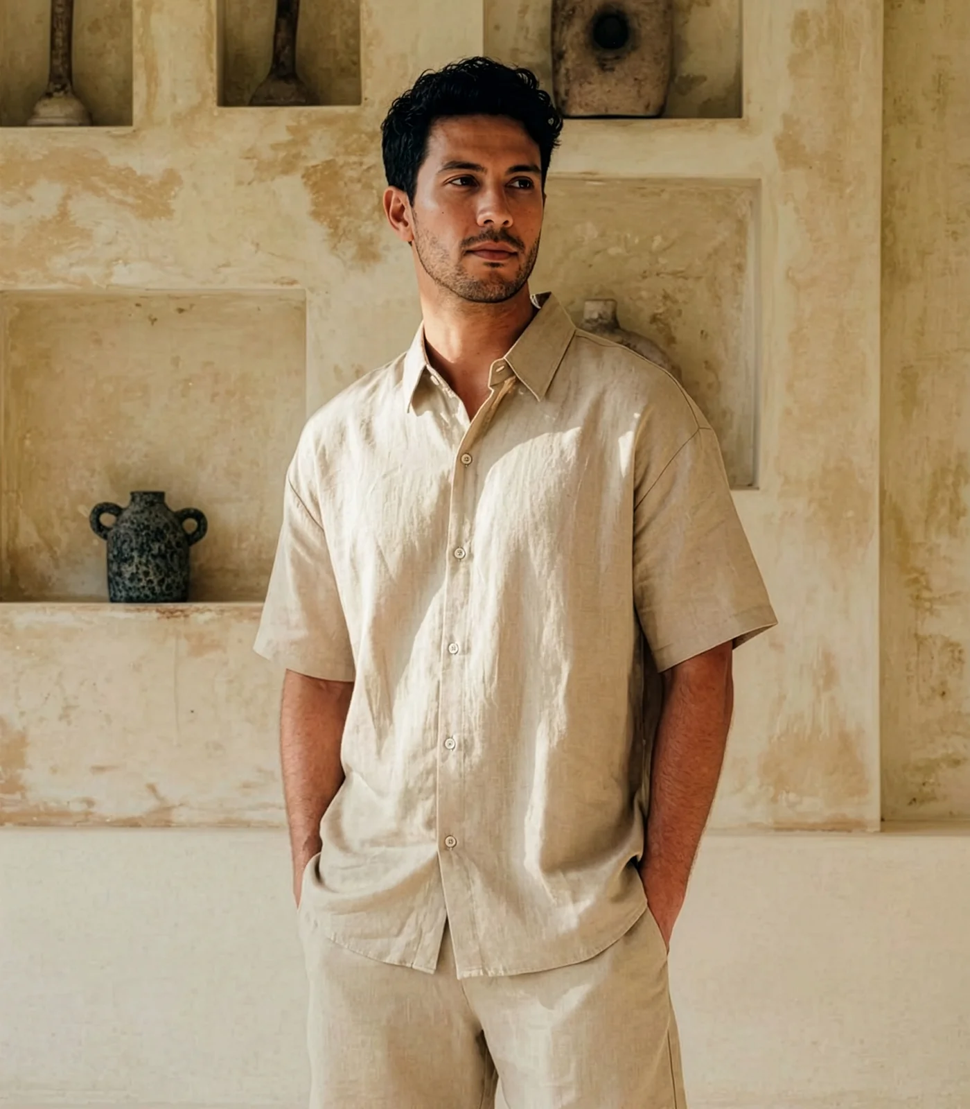 Men's Organic Linen Lounge Shirt - Image 16