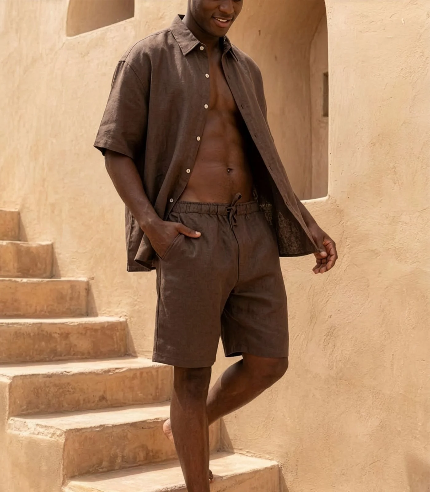 Men’s Organic Linen Lounge Shorts - Image 29