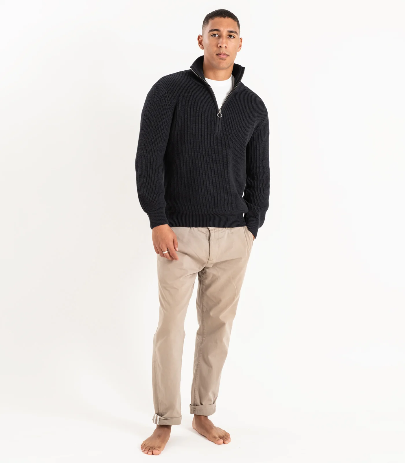 Organic Cotton Zip Knit Sweater - Image 10
