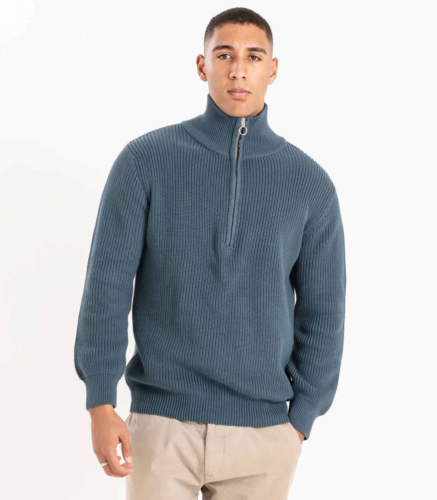 Organic Cotton Zip Knit Sweater - Image 21