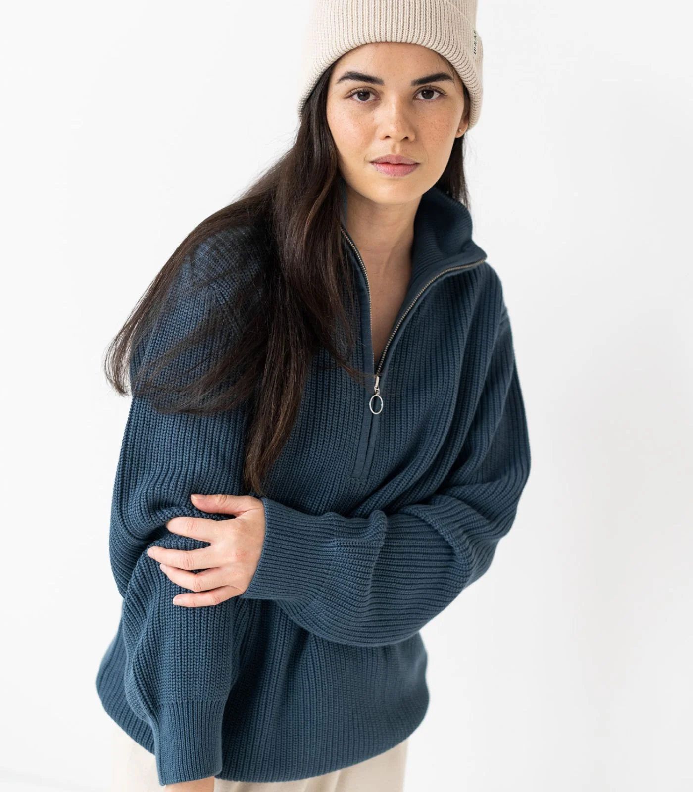 Organic Cotton Zip Knit Sweater - Image 25