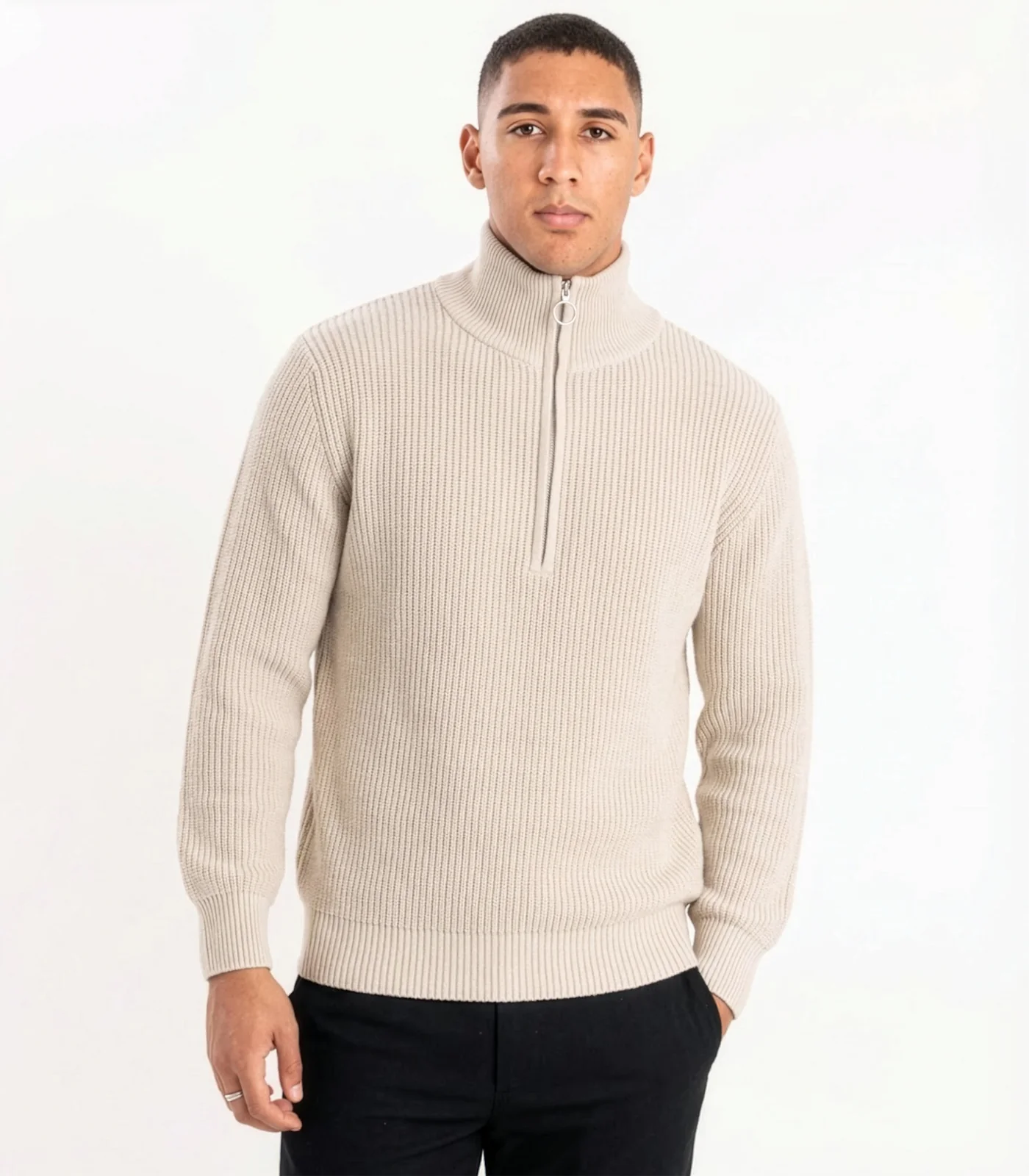 Organic Cotton Zip Knit Sweater - Image 27