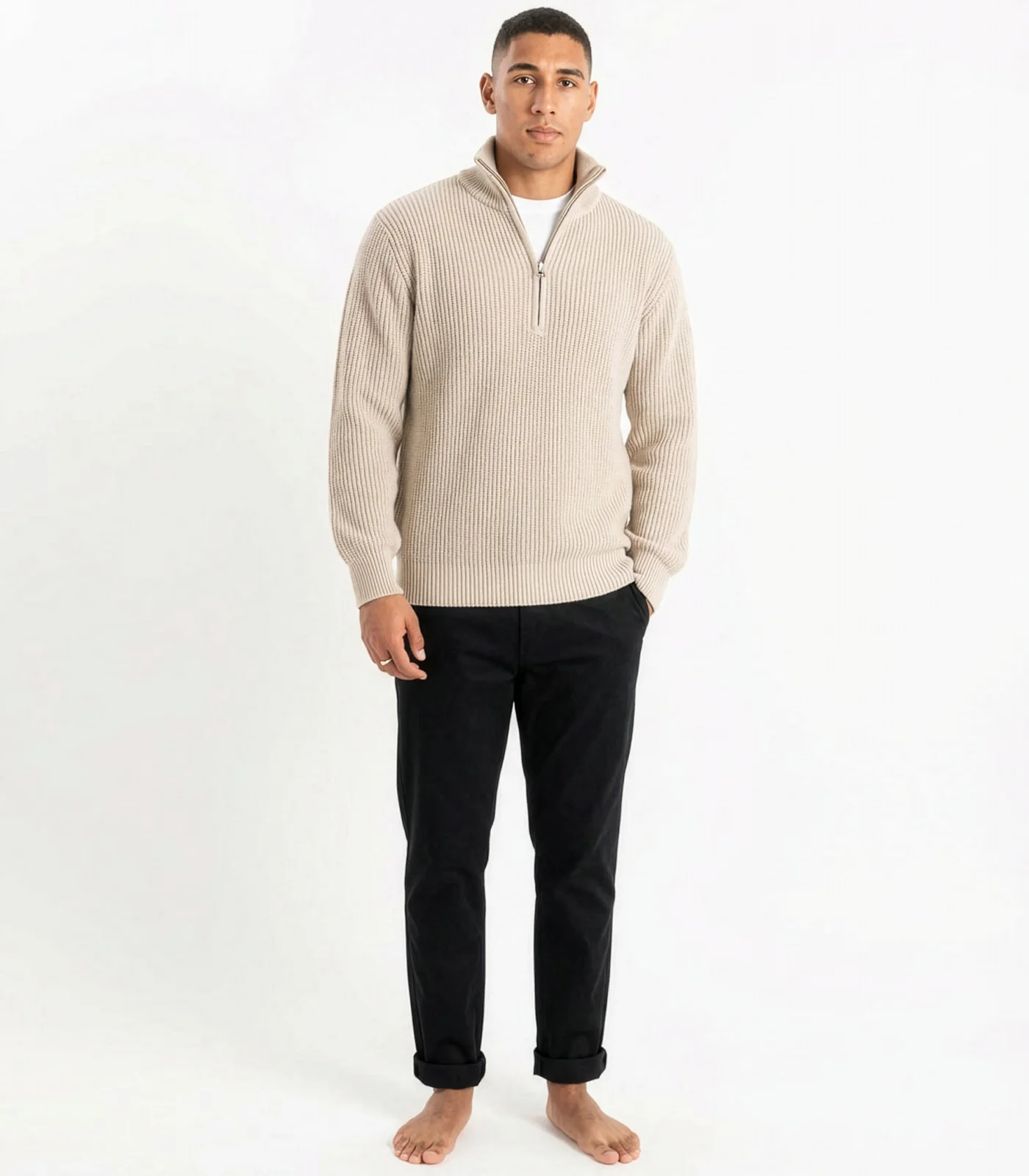 Organic Cotton Zip Knit Sweater - Image 30