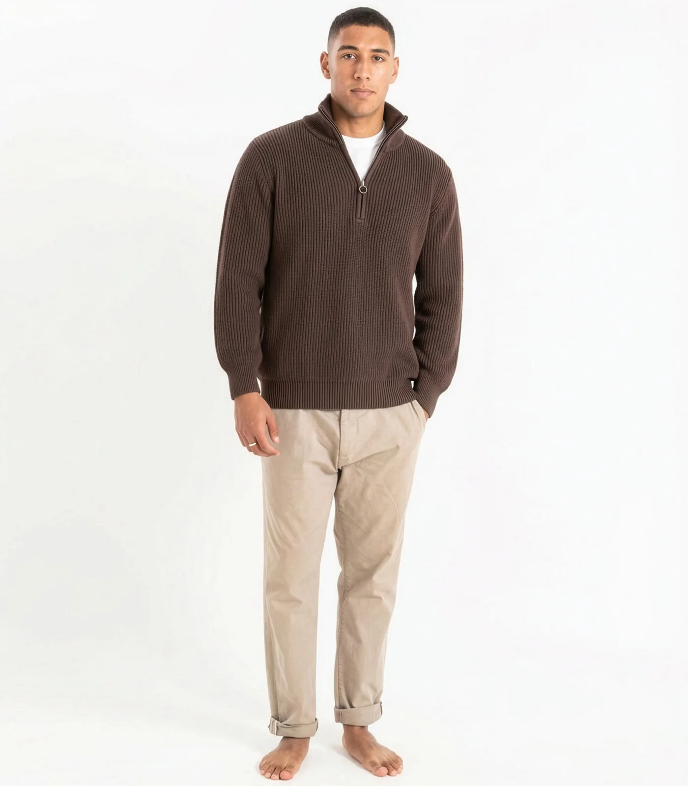 Organic Cotton Zip Knit Sweater - Image 5