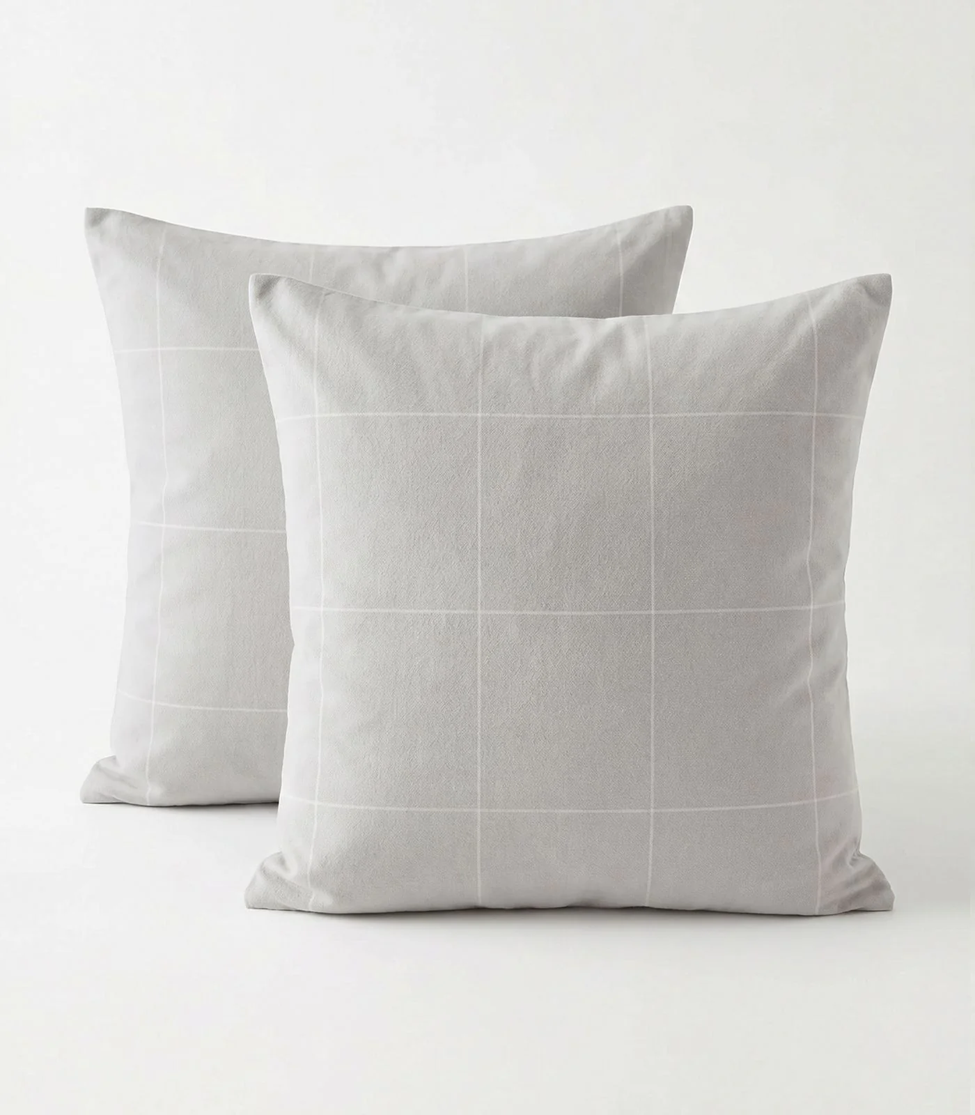 Organic Cotton European - Flannelette Pillow Cases - Windowpane (pair) - Image 5