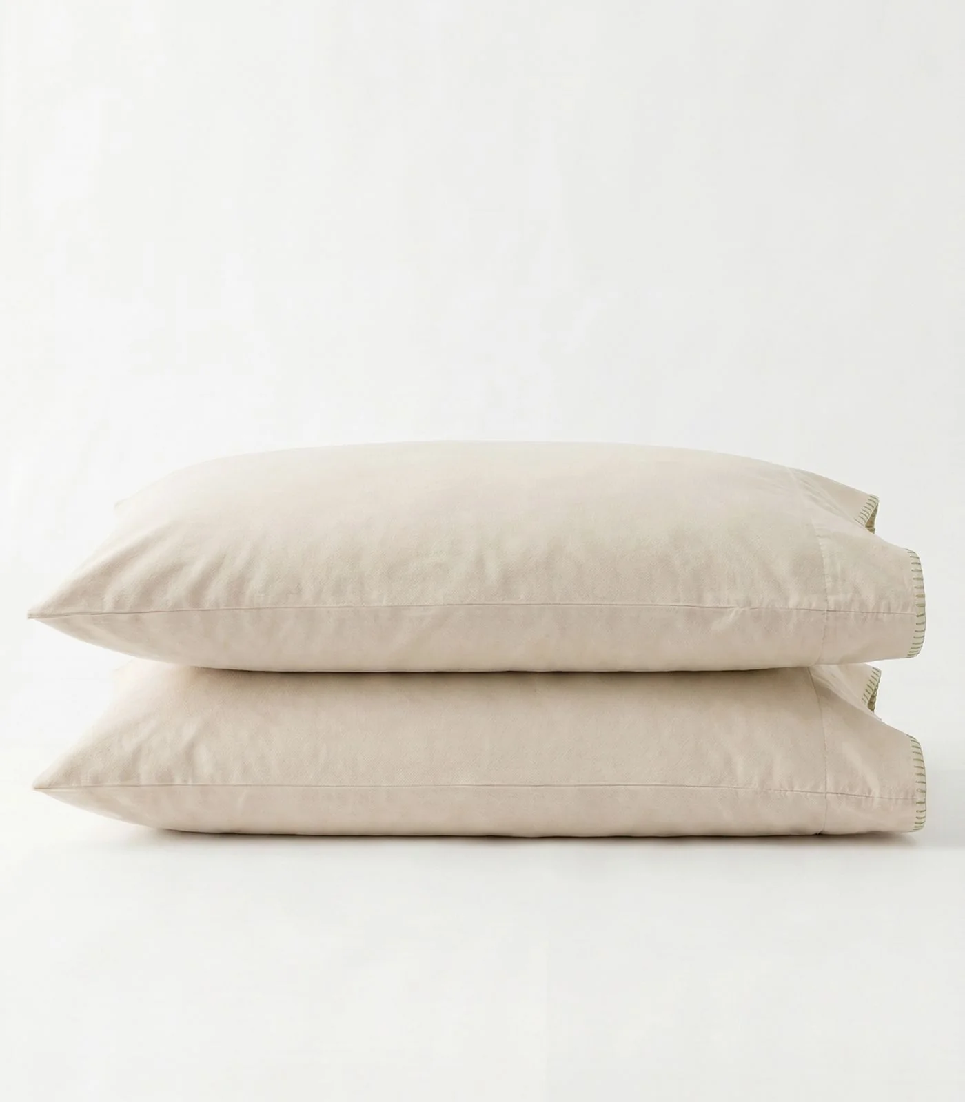 Organic Cotton Flannelette Pillow Cases - Whipstitch (pair) - Image 5