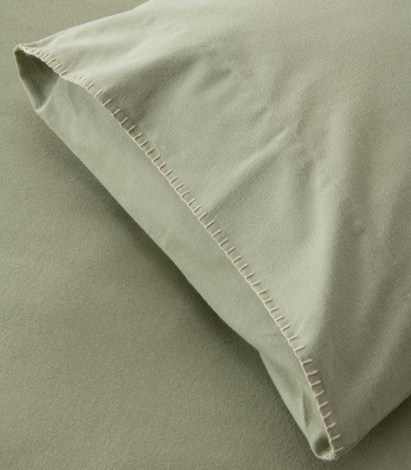 Organic Cotton Flannelette Pillow Cases - Whipstitch (pair) - Image 9