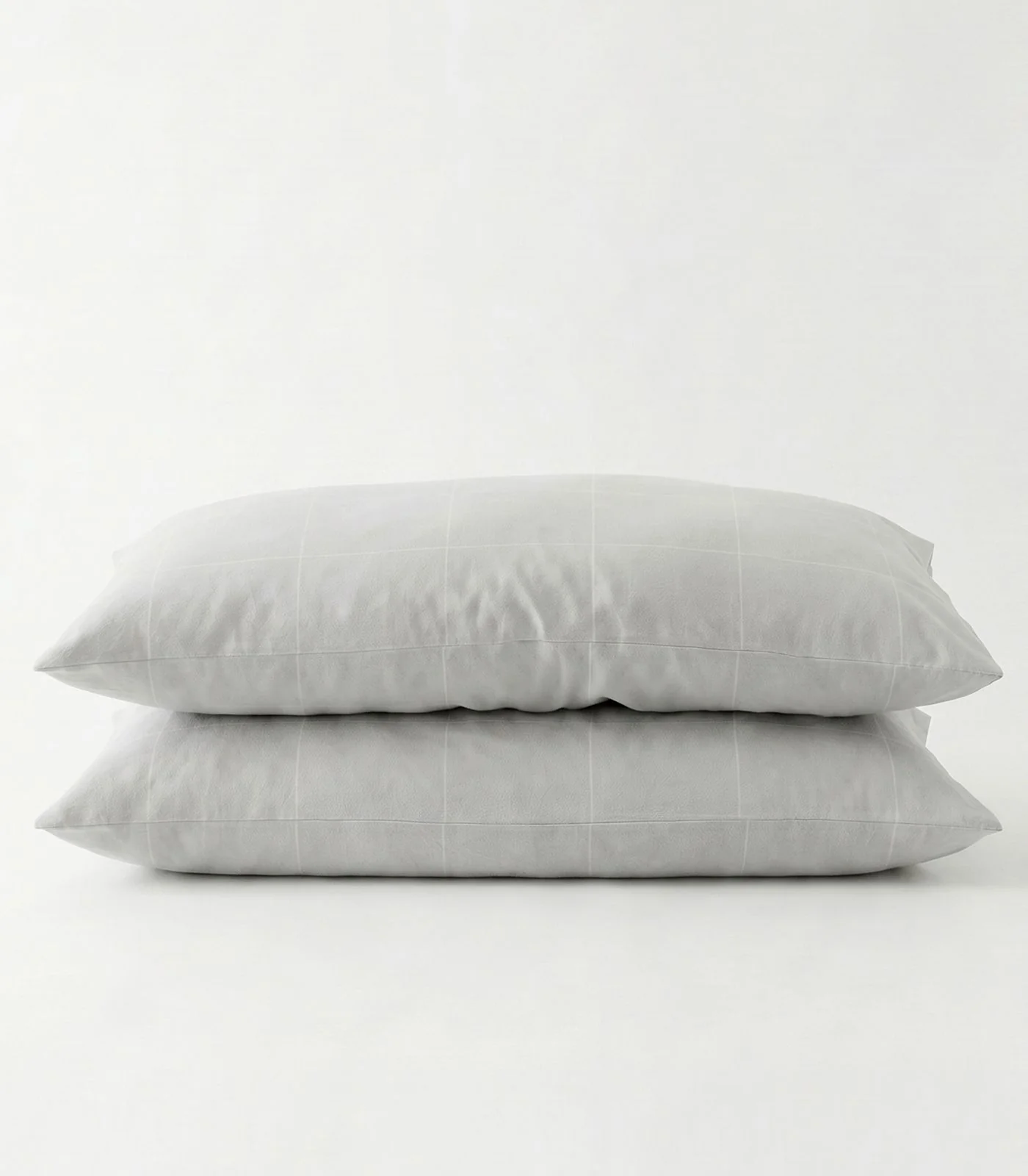 Organic Cotton Flannelette Pillow Cases - Windowpane (pair) - Image 11