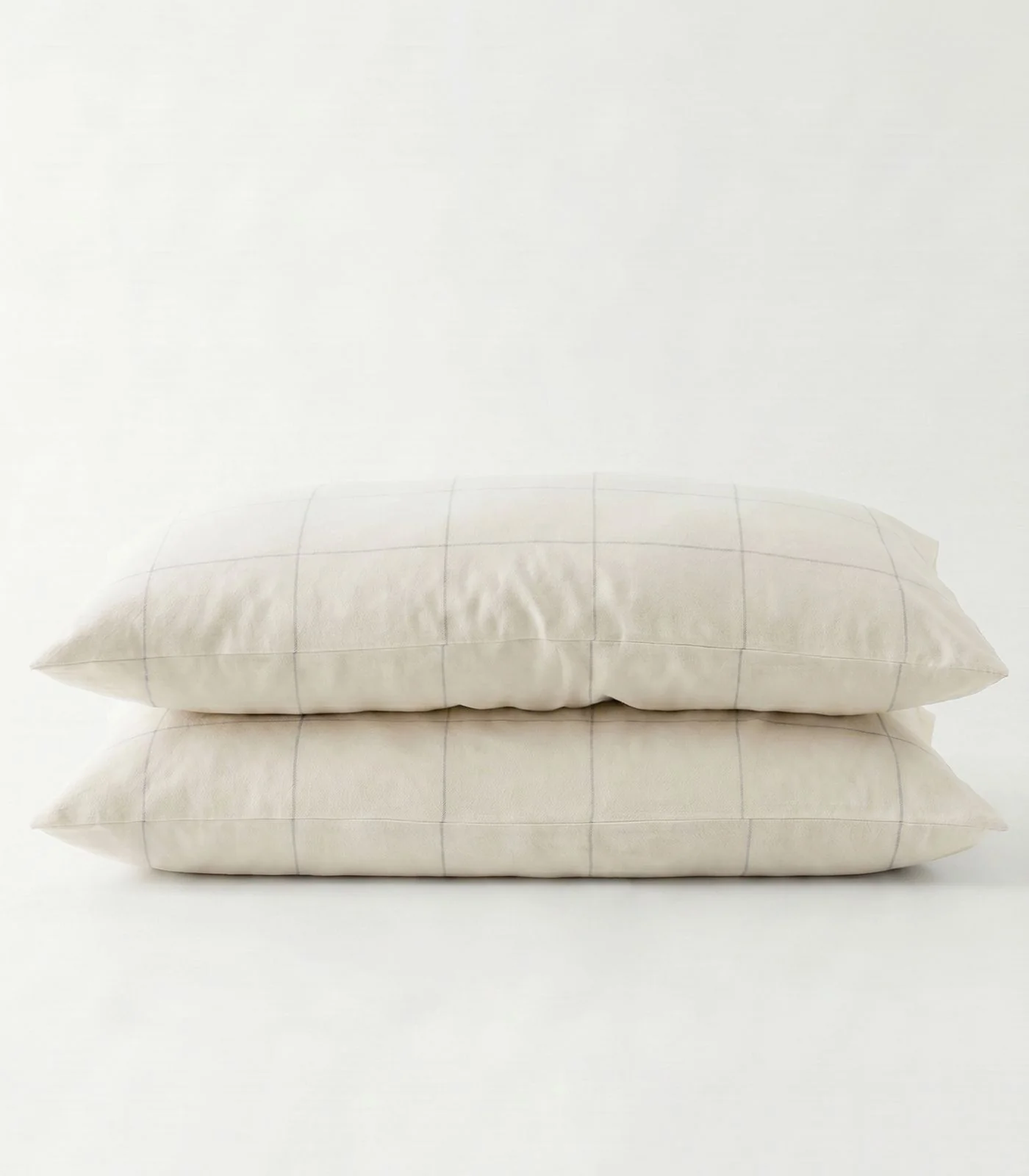 Organic Cotton Flannelette Pillow Cases - Windowpane (pair) - Image 5