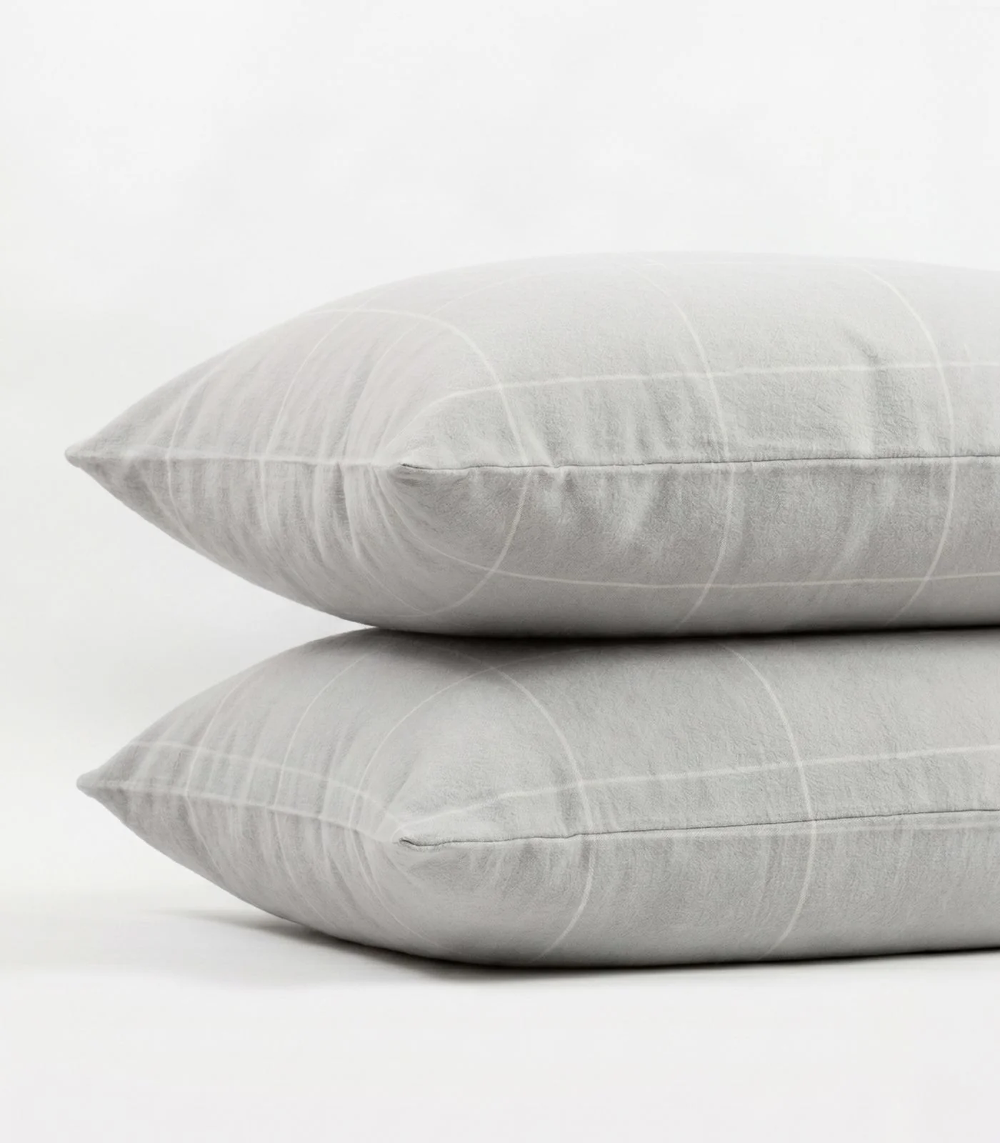 Organic Cotton Flannelette Pillow Cases - Windowpane (pair) - Image 7