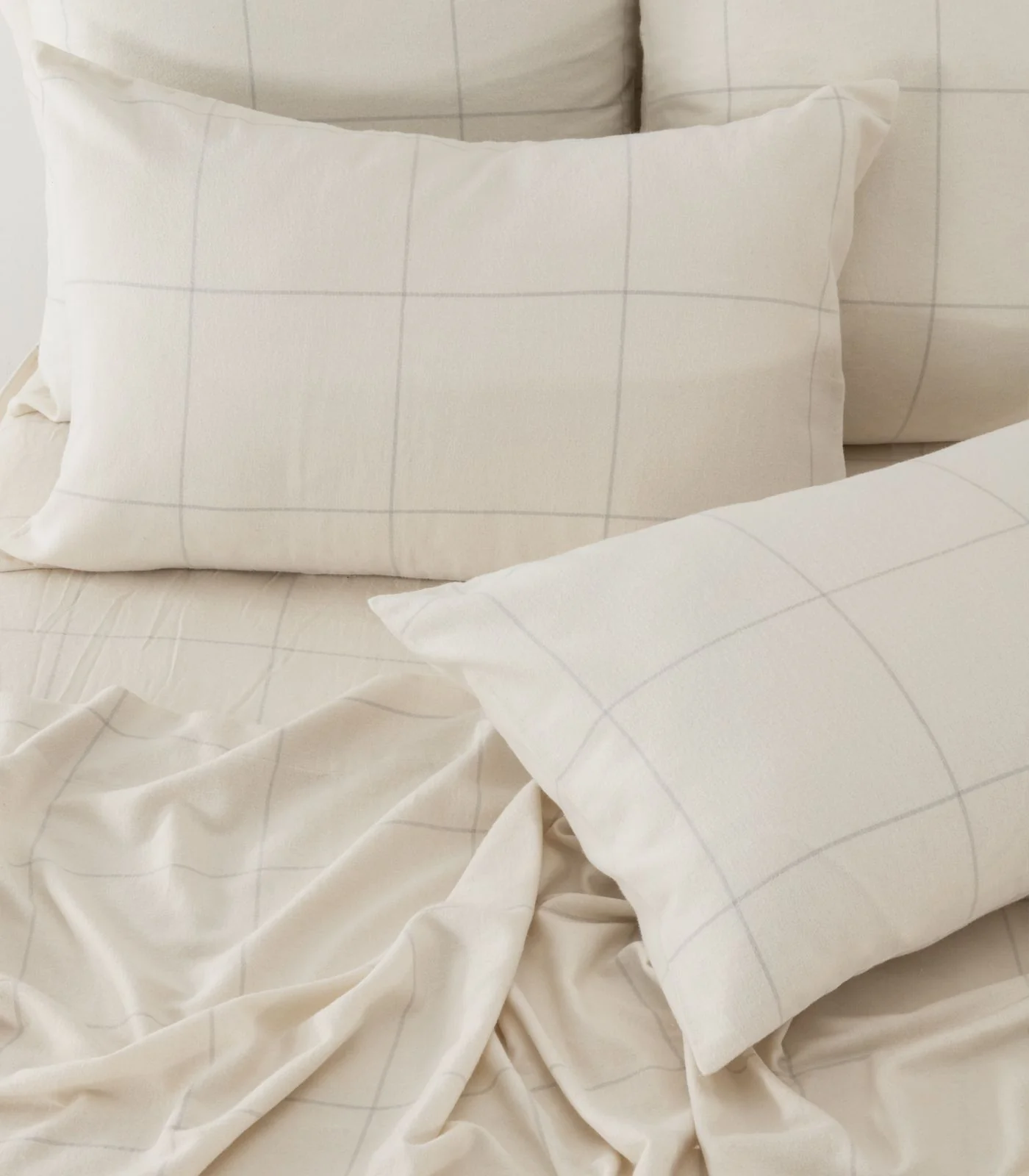 Organic Cotton Flannelette Sheet Set - Windowpane - Image 3