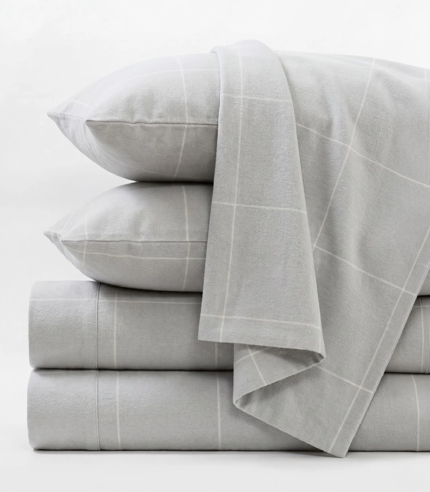 Organic Cotton Flannelette Sheet Set - Windowpane - Image 7