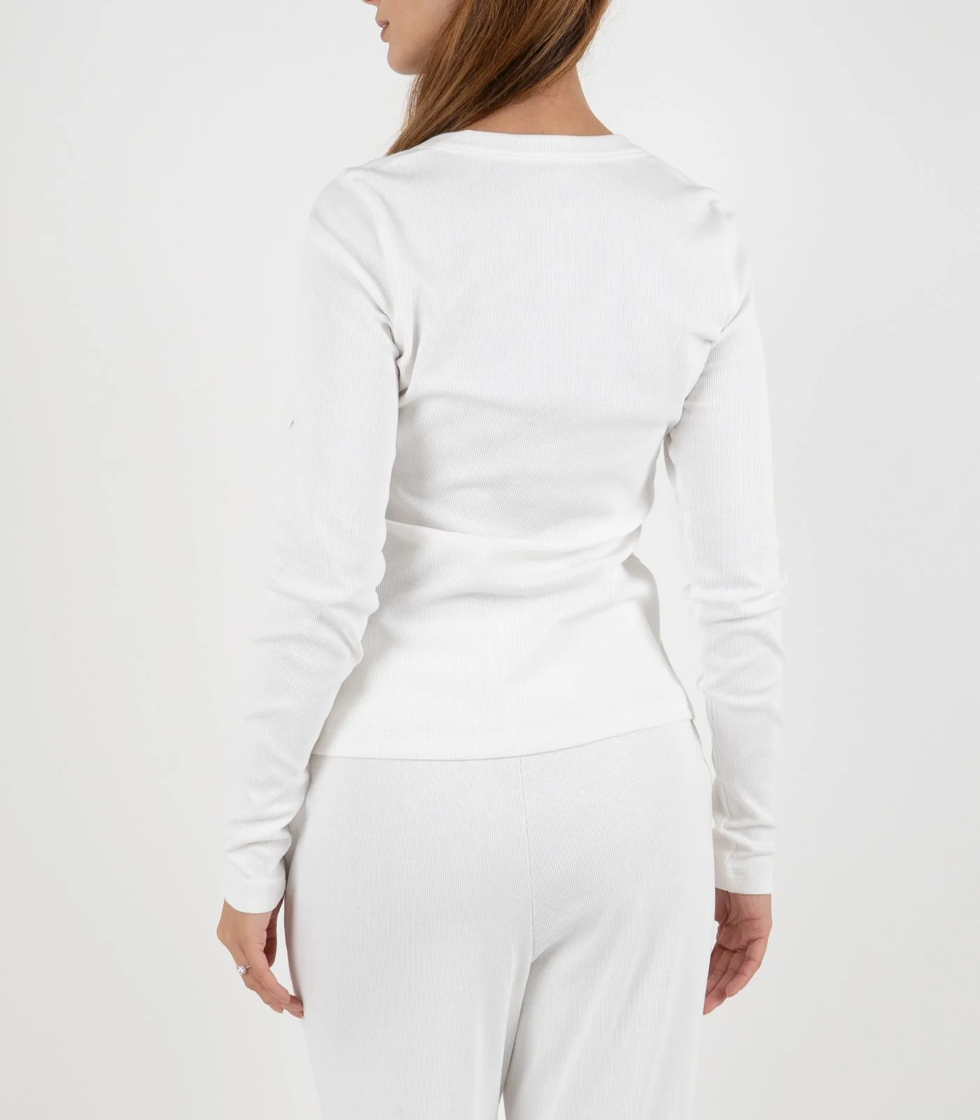 Organic Cotton Ribbed Long Sleeve Button Top - Image 31