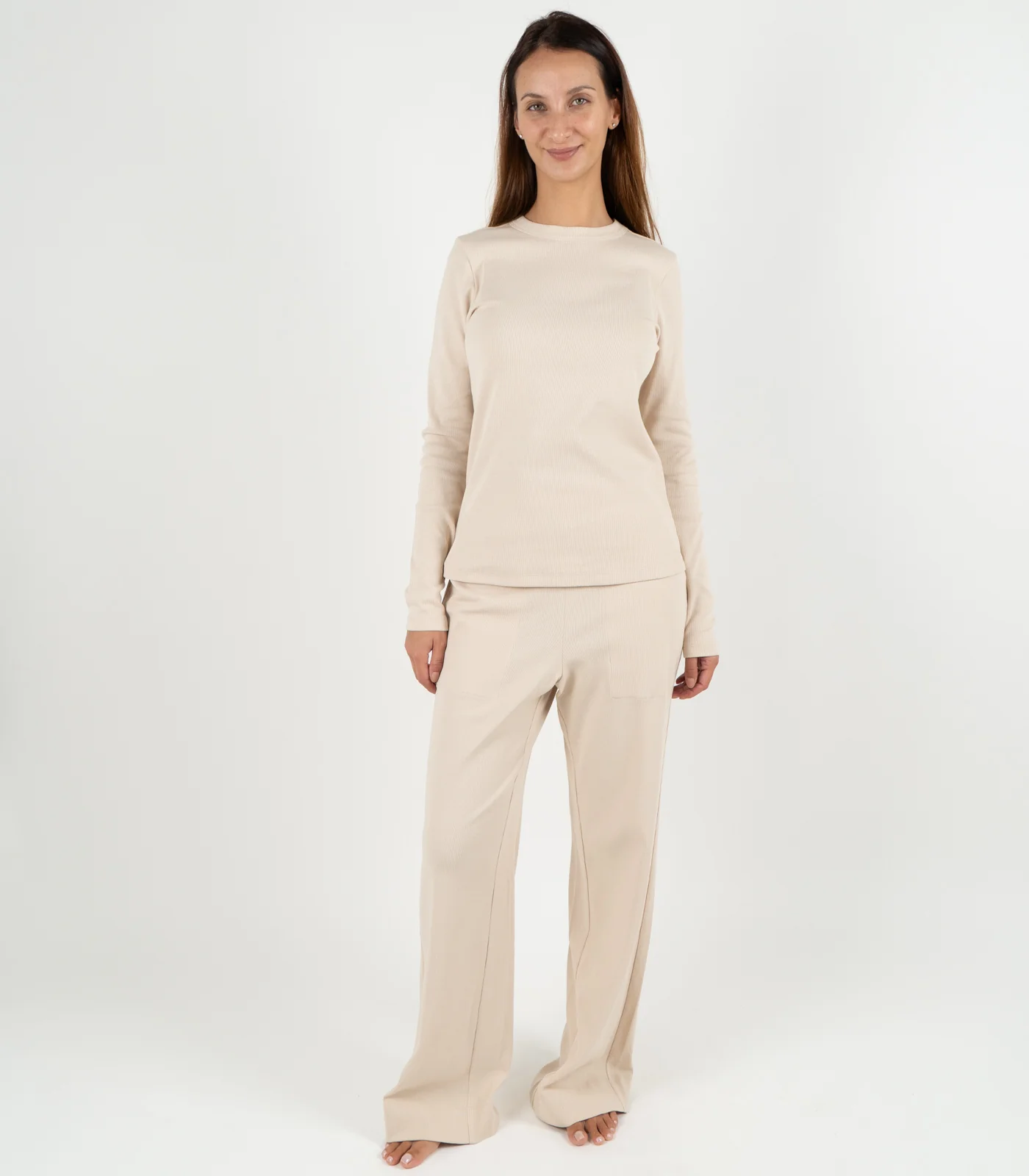 Organic Cotton Ribbed Long Sleeve Top - Image 33