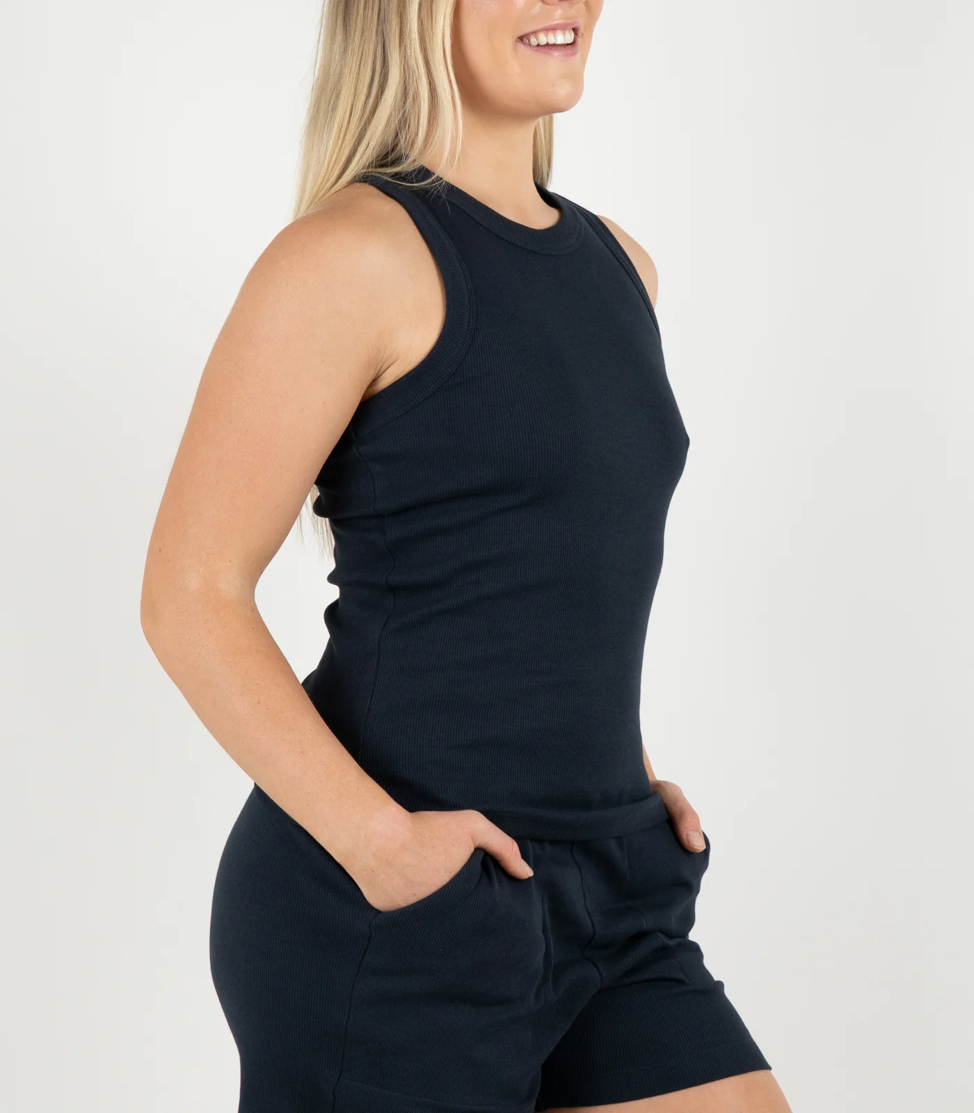 Organic Cotton Ribbed Racer Back Tank - Image 16