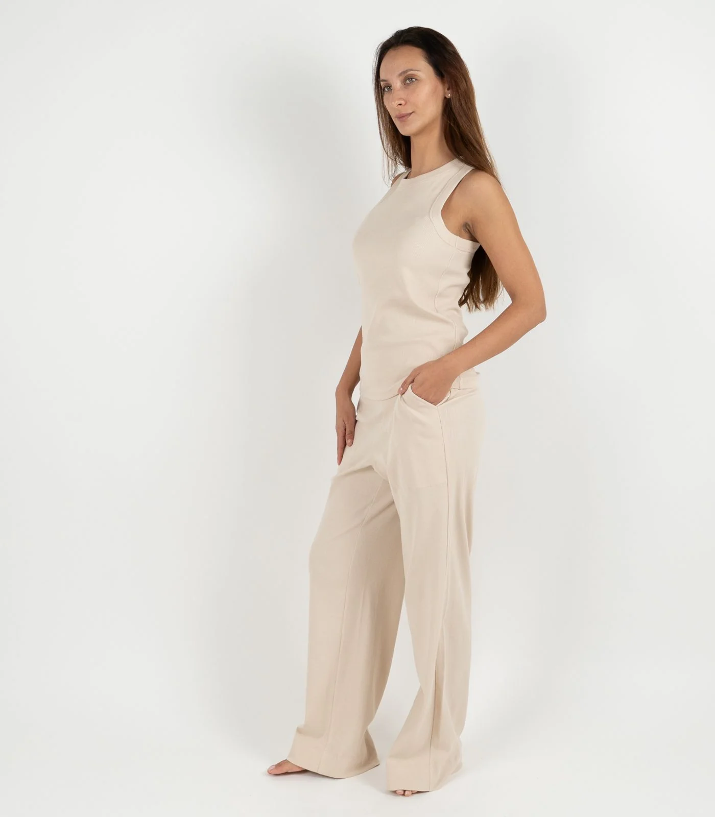 Organic Cotton Ribbed Racer Back Tank - Image 6