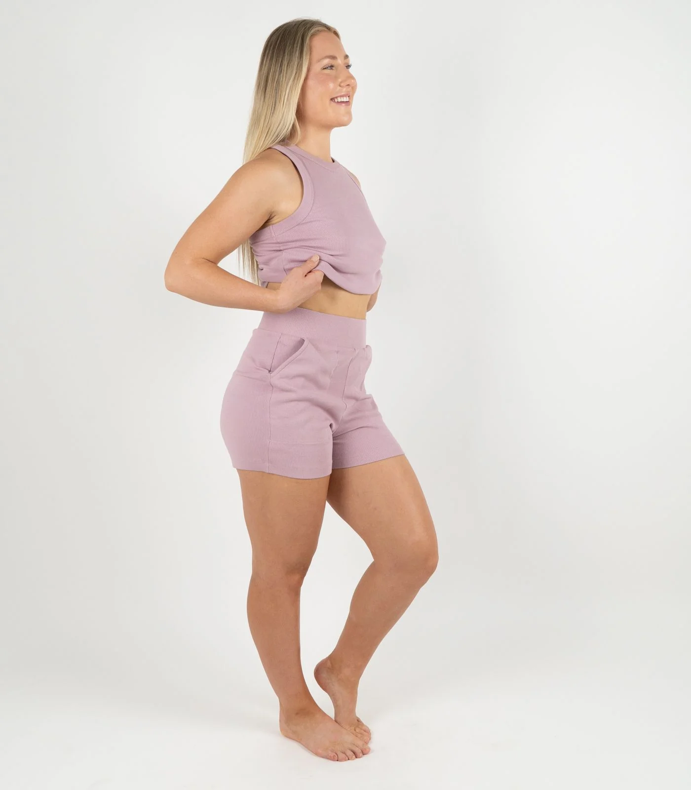 Organic Cotton Ribbed Shorts - Image 39
