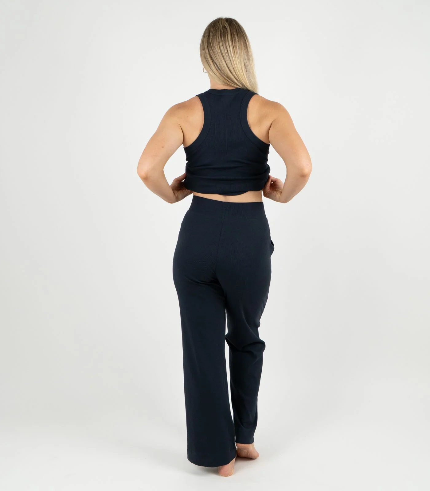Organic Cotton Ribbed Wide Leg Lounge Pant - Image 21