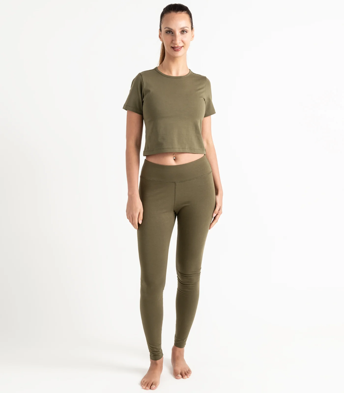 Organic Cotton Short Sleeve Fitted Crop Top - Image 12