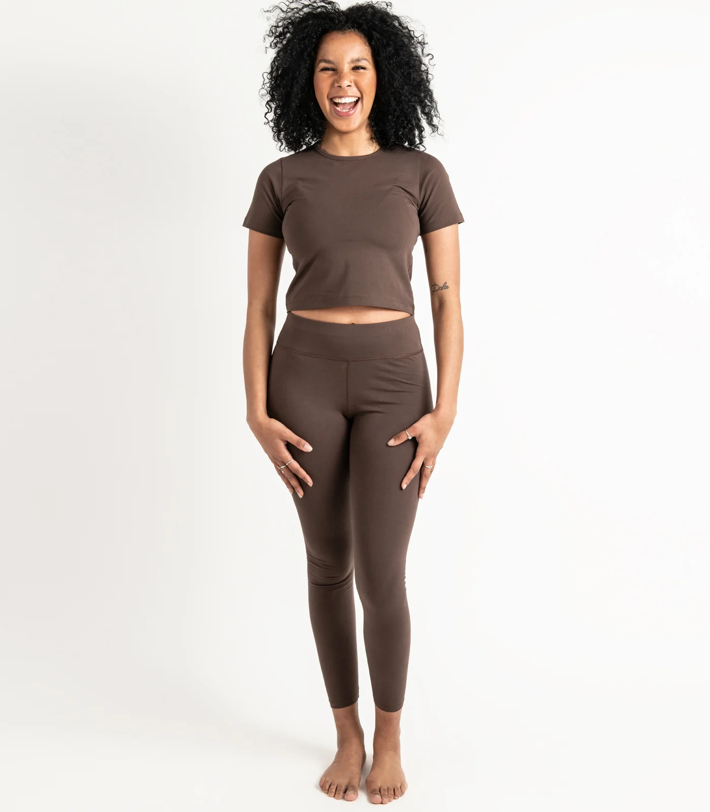 Organic Cotton Short Sleeve Fitted Crop Top - Image 5