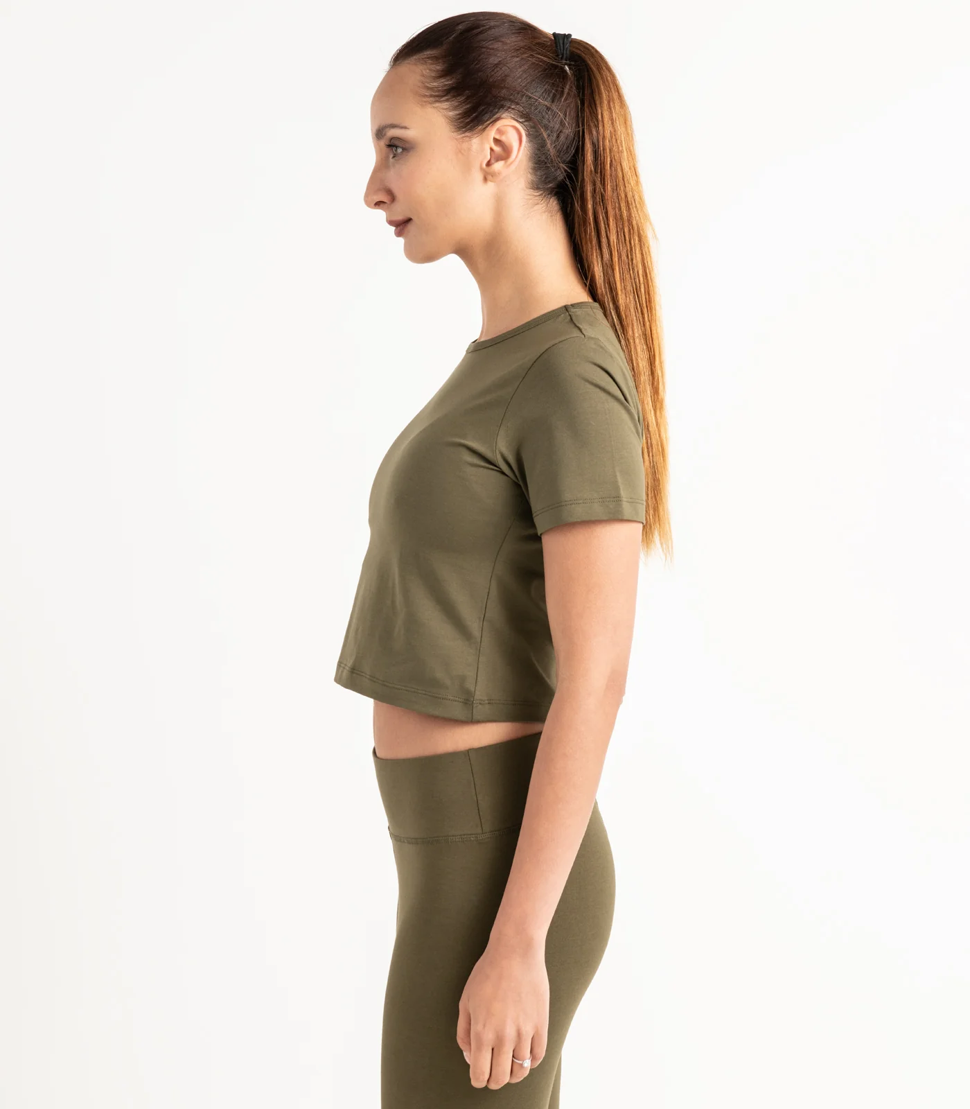 Organic Cotton Short Sleeve Fitted Crop Top - Image 9