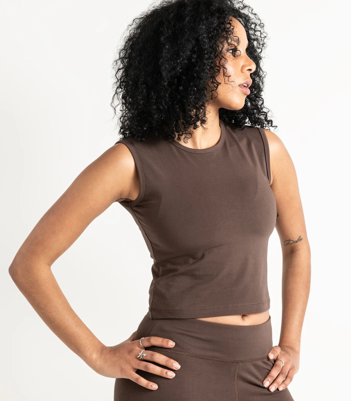 Organic Cotton Sleeveless Fitted Crop Top
