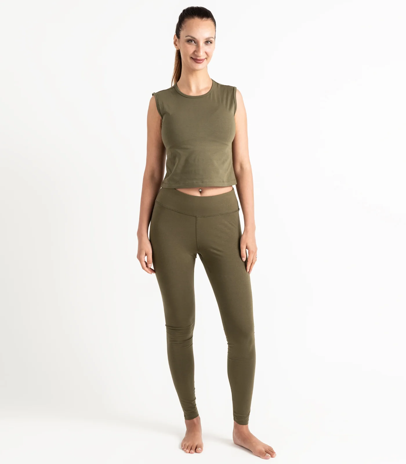 Organic Cotton Sleeveless Fitted Crop Top - Image 12