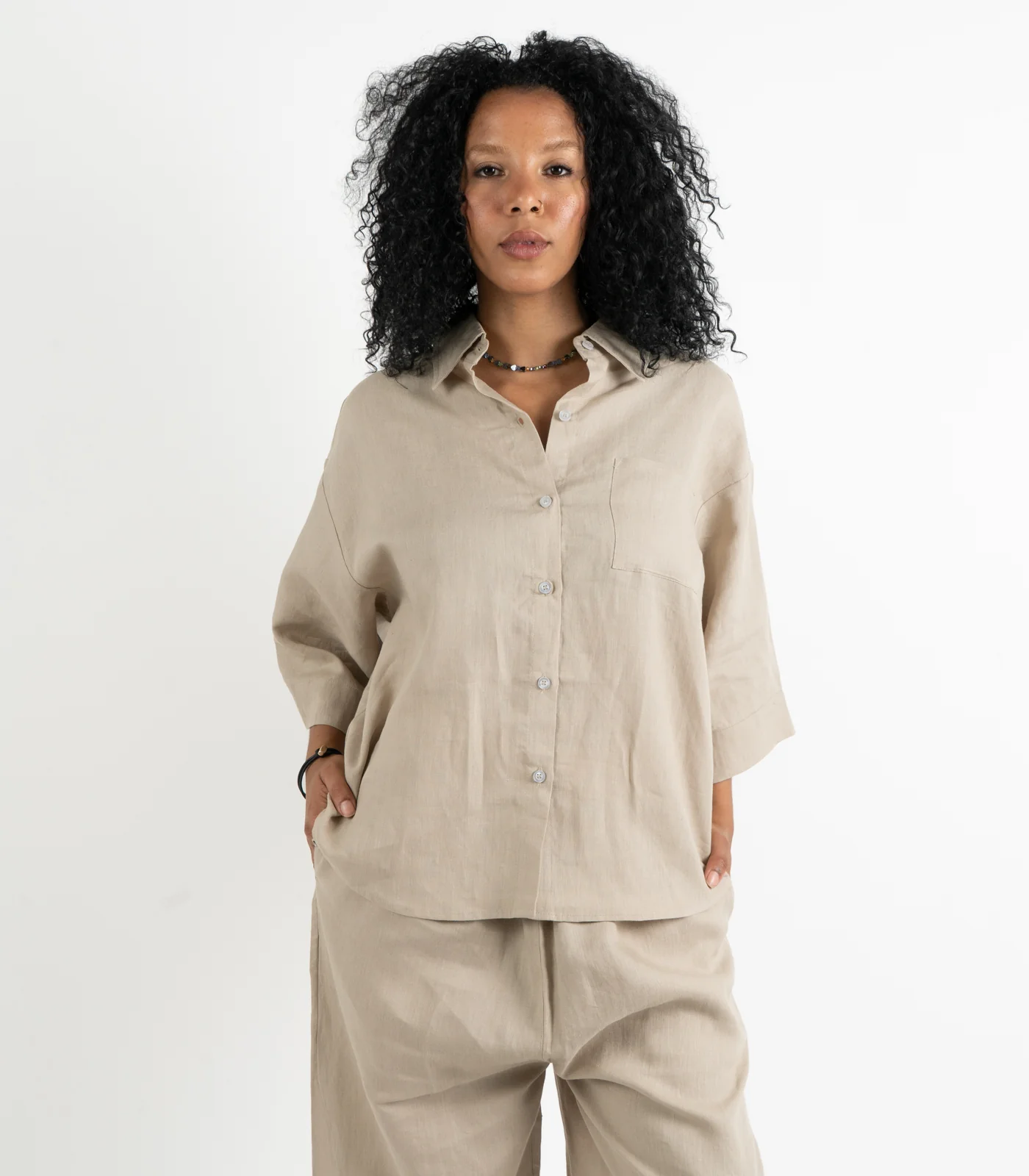 Organic Linen Lounge Shirt - Image 11
