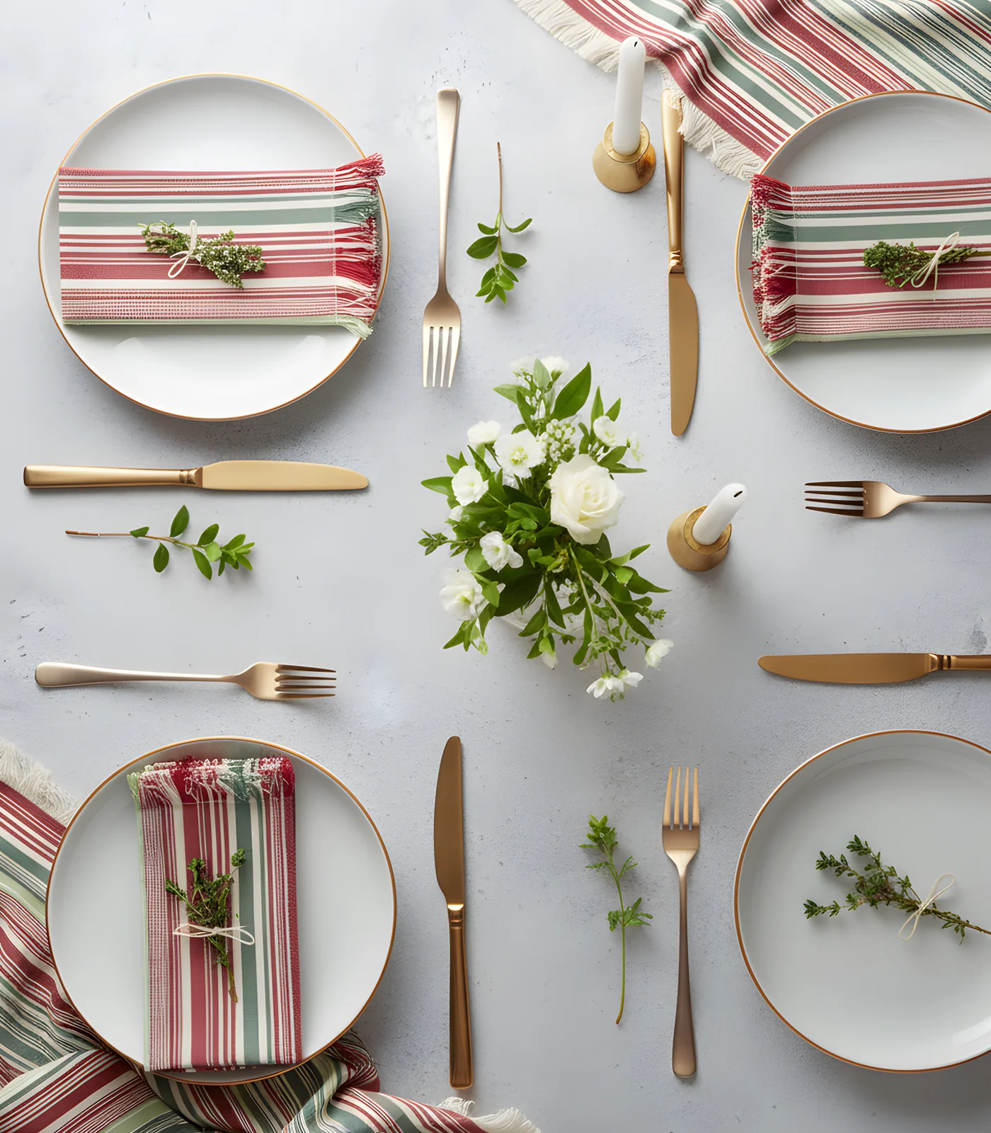 Organic Cotton Retro Stripe Ribbed Placemat & Napkin Set (4 Pack Placemats + 4 Pack Napkins) - Image 10