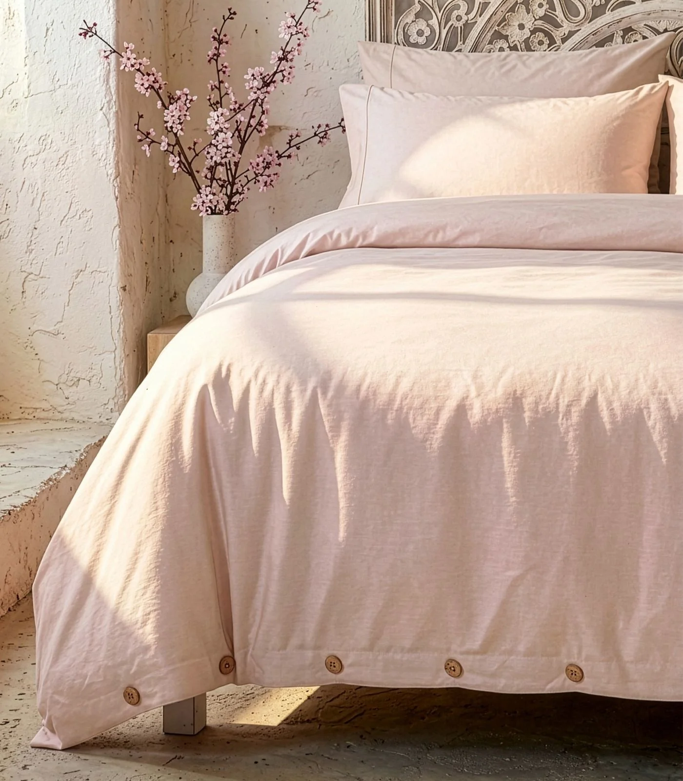 Organic Cotton Sateen Plain Quilt Cover Set - Image 17