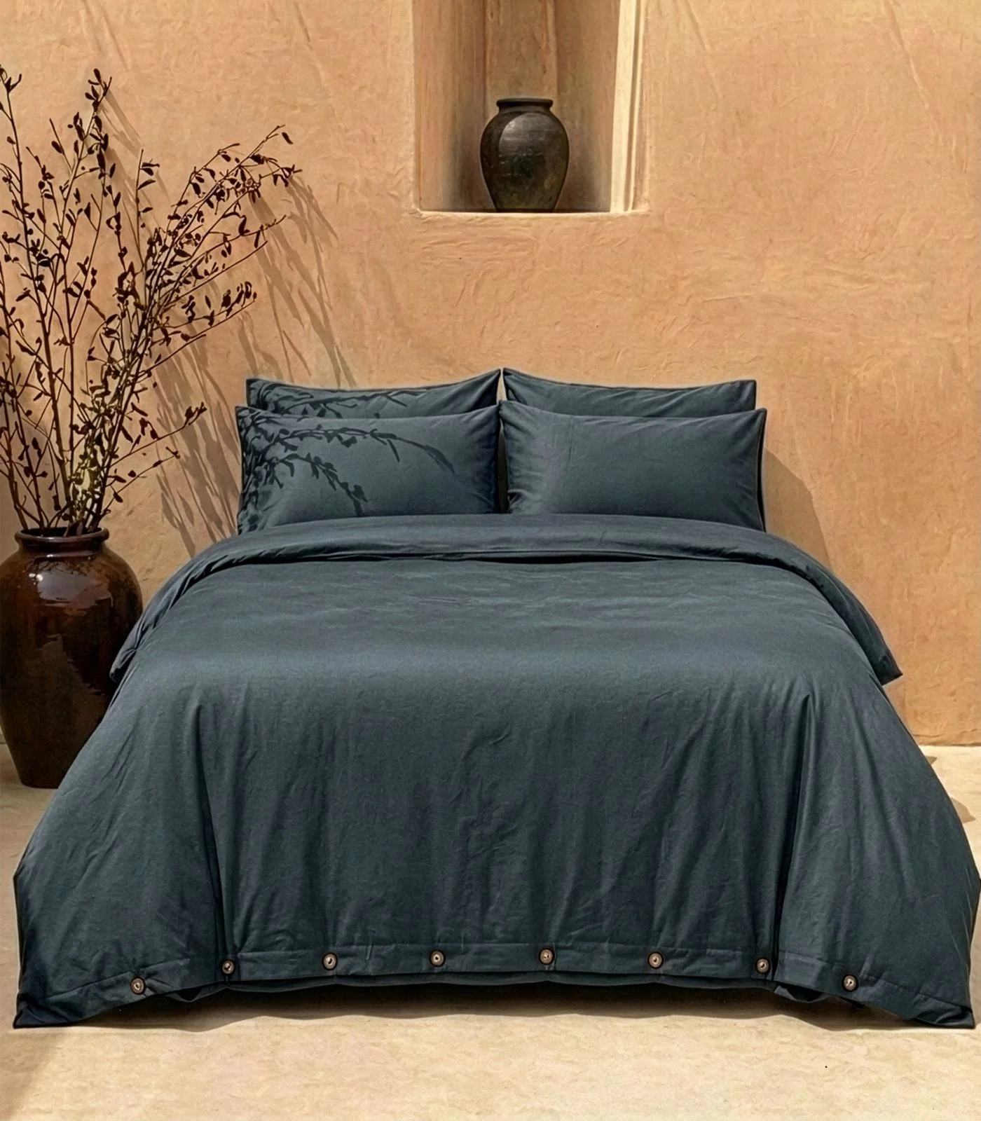 Organic Cotton Sateen Plain Quilt Cover Set - Image 20