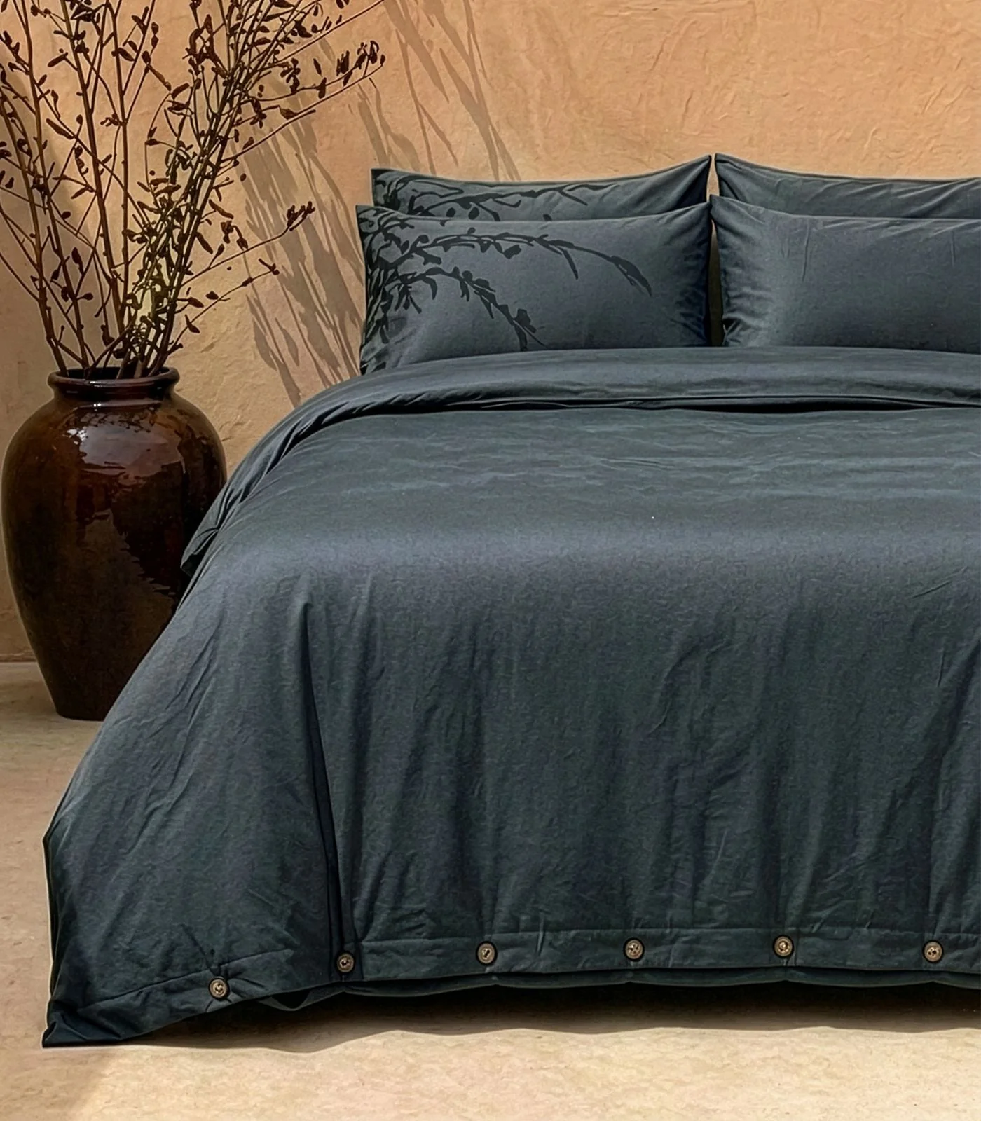 Organic Cotton Sateen Plain Quilt Cover Set - Image 22