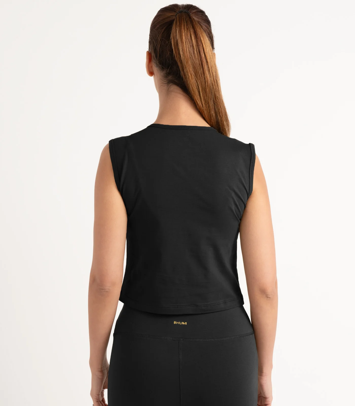 Organic Cotton Sleeveless Fitted Crop Top - Image 3