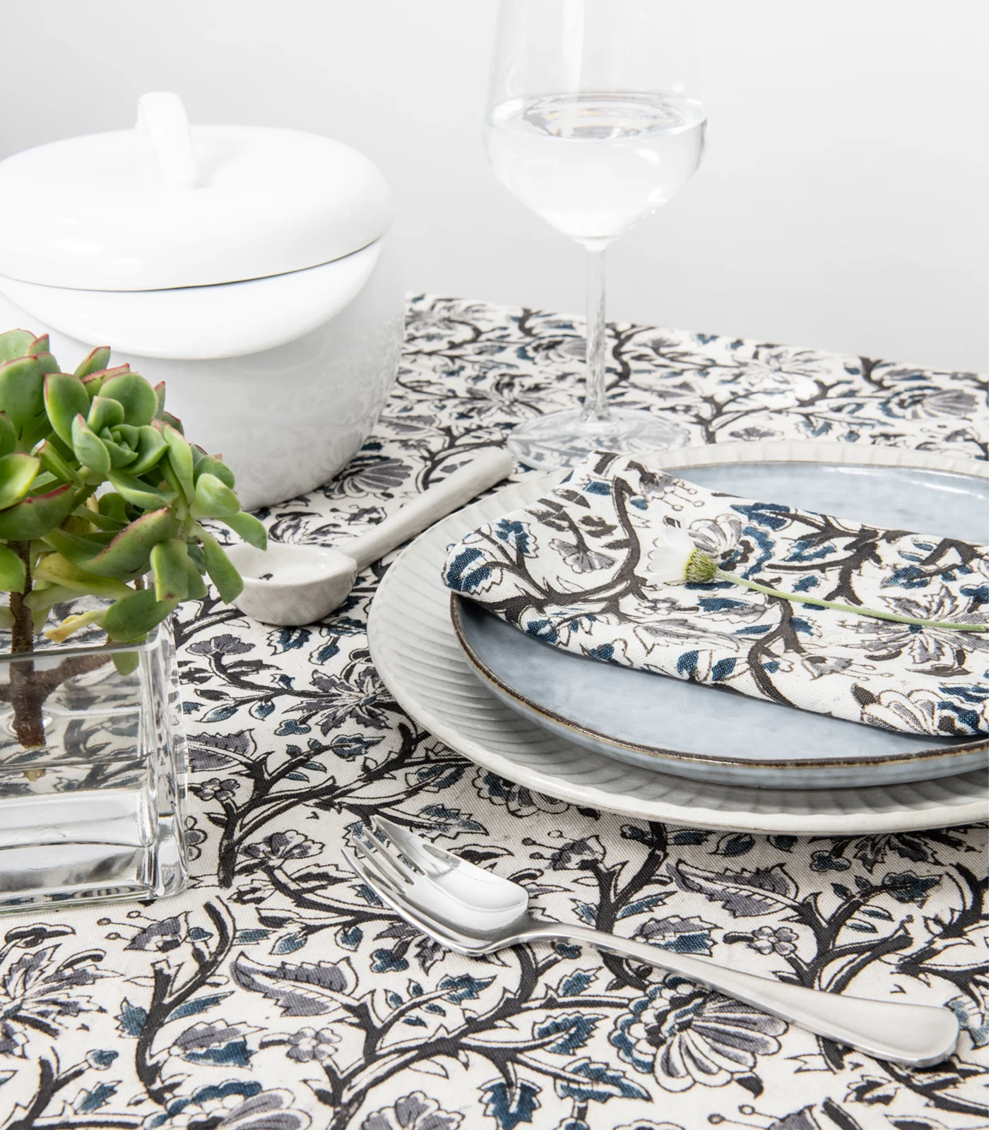 Organic Cotton Tablecloth - Kalamkari Block Print - Image 5